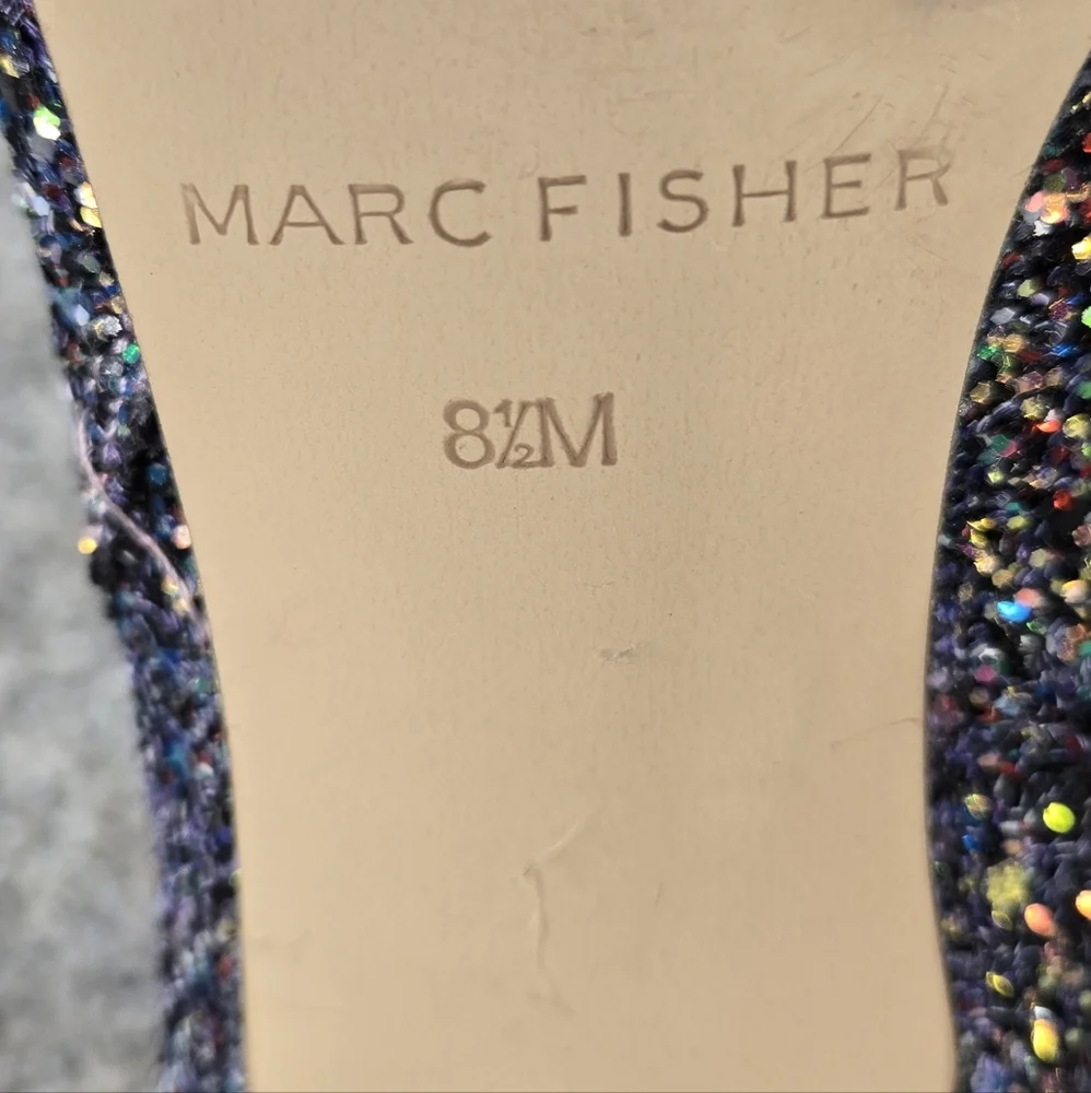 Marc Fisher Stolla Size 8.5 Purple Glitter Booties Womens EUC - Picture 10 of 13